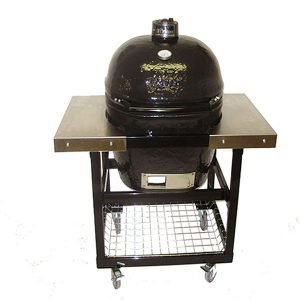 A heavy duty cart with a primo grill