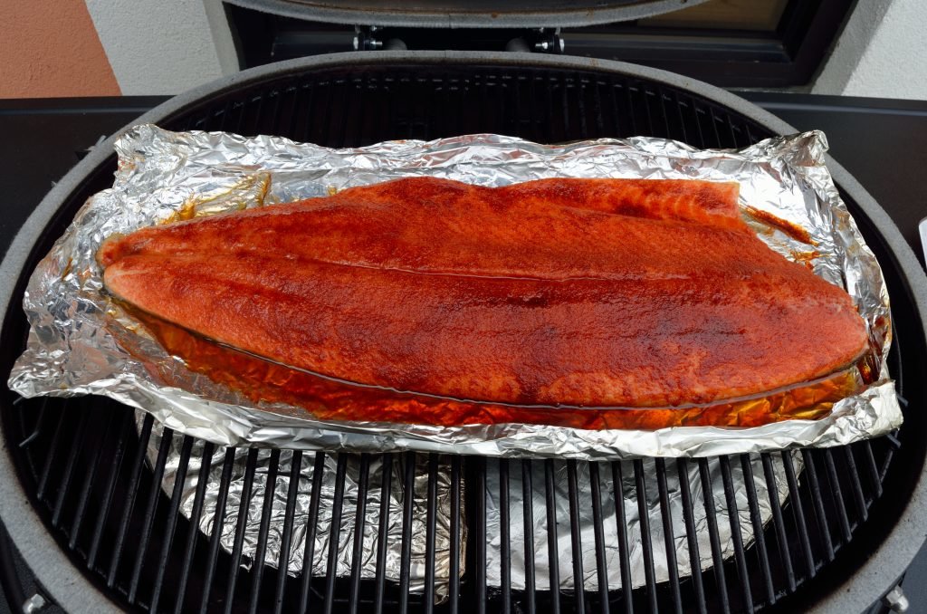 Here is an entire side - when doing smoking pieces we would make a foil tray to make it easy to get off the grill