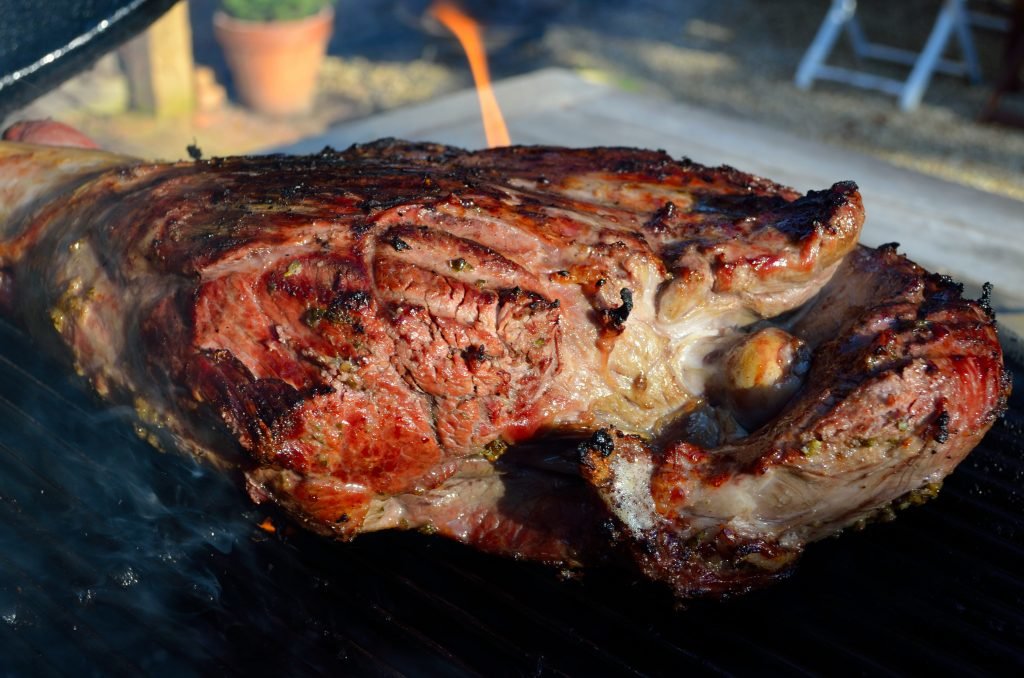 Primo Barbecue Grilling Lamb Direct Heat