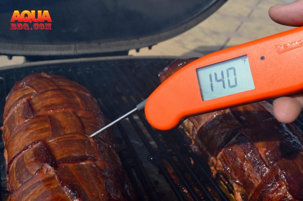 We would look for an internal temp of 140 or above. A Thermapen is the perfect tool to use here. Take advantage of it's precision - you want to take the temperature of the beef, not the cheese. 