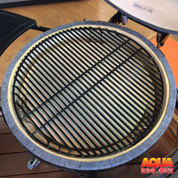 A Porcelain grate on a Primo Grill