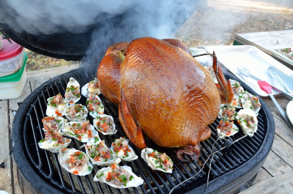 There is plenty of room to add some oysters for an appetizer towards the end of the smoke.