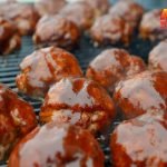 Barbecue Meatballs being cooked on the grill