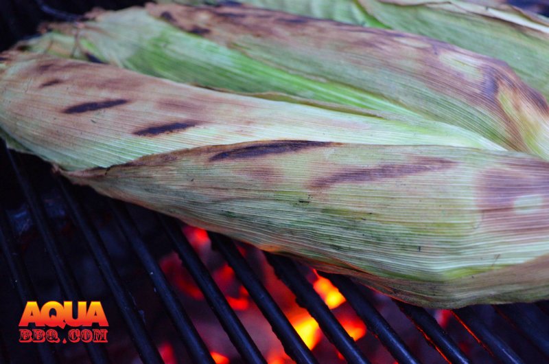 Sweet Corn in the husk grilled