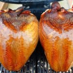 Two Turkey Breasts on a large grill